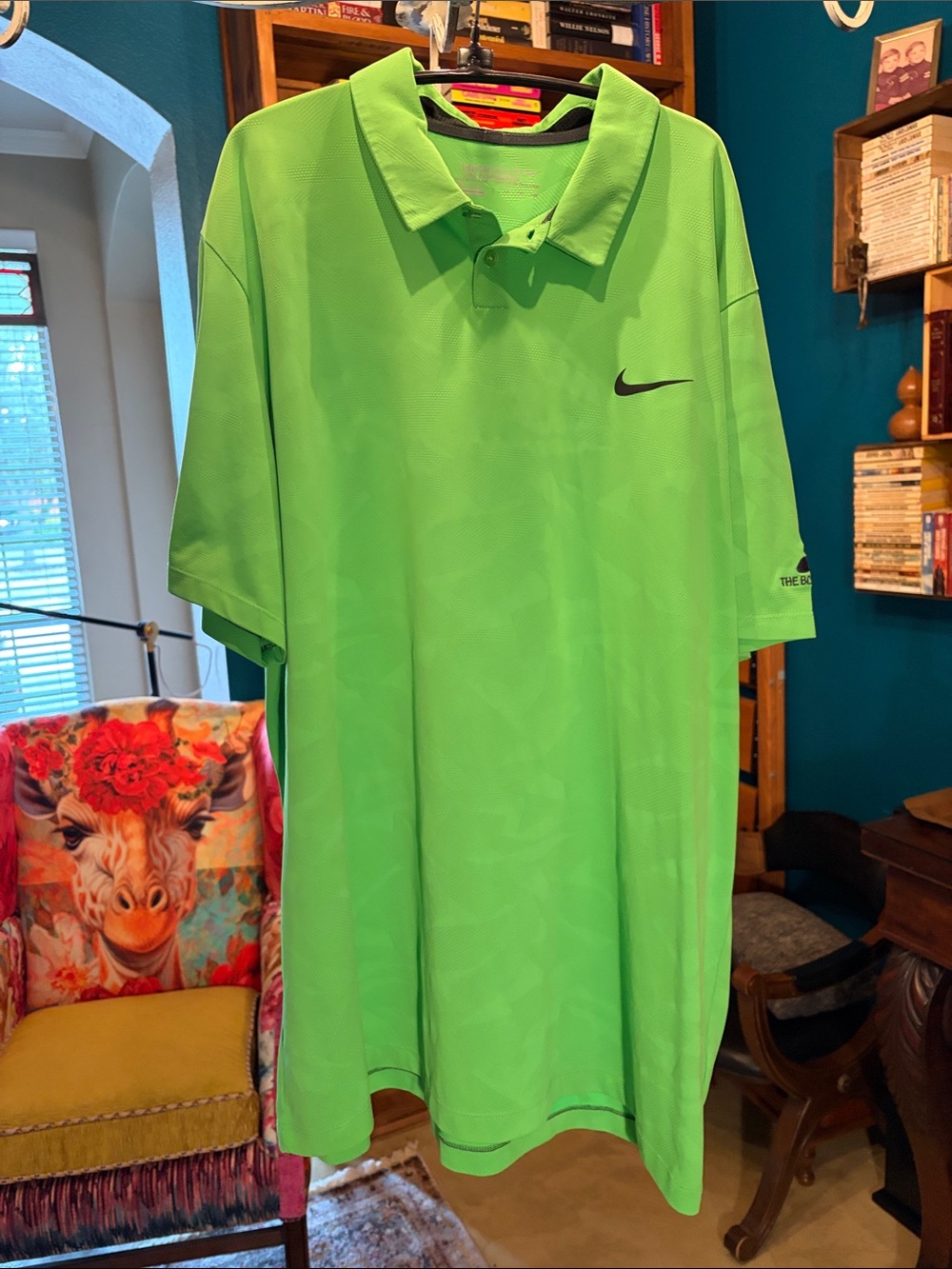 Nike Neon Green Polo with Black Swoosh Logo
